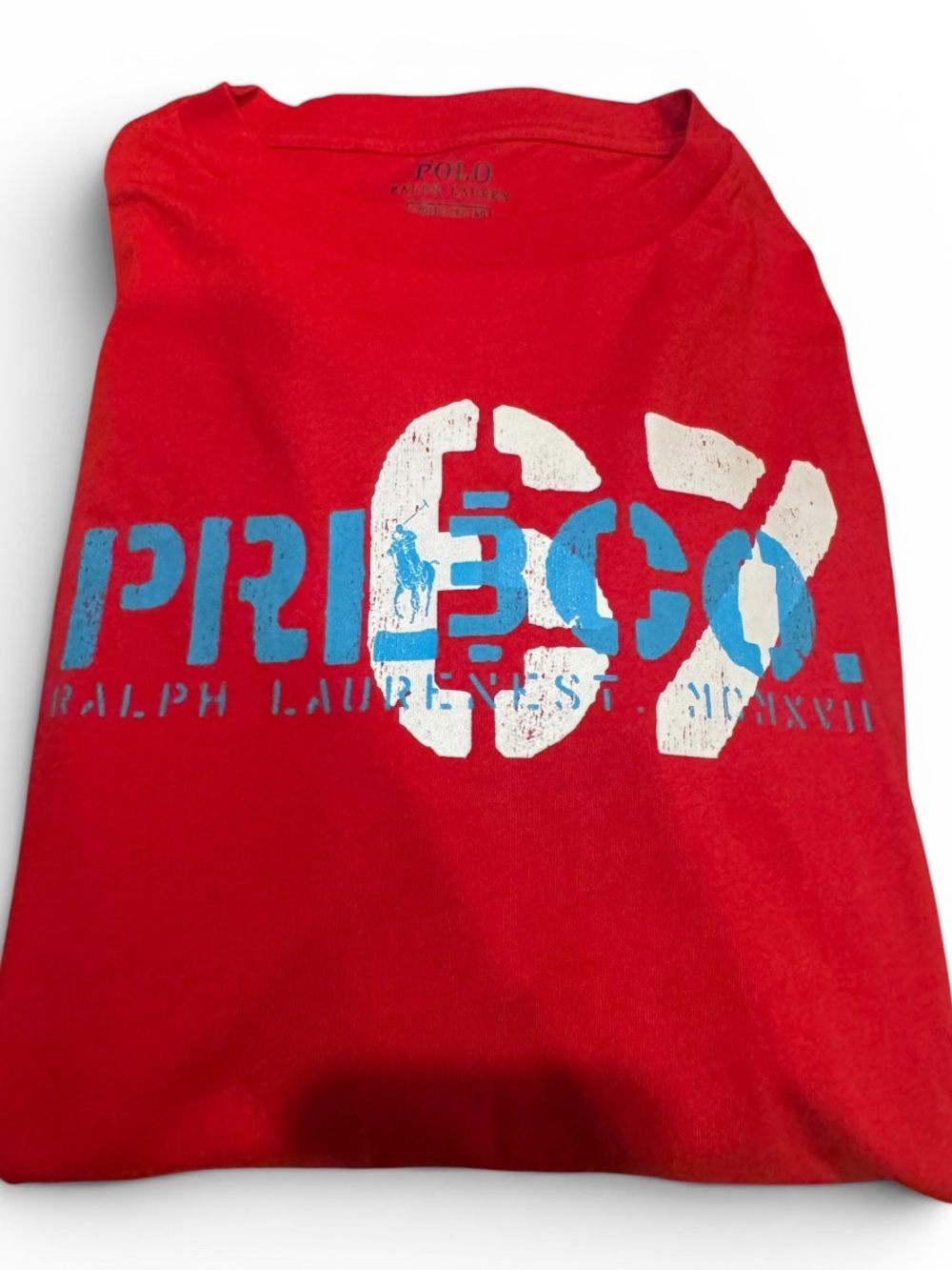 Polo Ralph Lauren Boys Graphic Logo T-Shirt Red Size Large (14-16) NWT